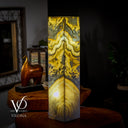 Golden Cloud Onyx Square Table Lamp #4 - Floor Lamp