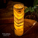 Honeycomb Onyx Cylinder Table Lamp #4 Floor Lamp