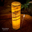 Honeycomb Onyx Cylinder Table Lamp #6 Floor Lamp