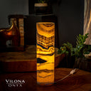 Honeycomb Onyx Cylinder Table Lamp #7 Floor Lamp