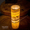 Honeycomb Onyx Cylinder Table Lamp #8 - Floor Lamp