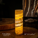 Honeycomb Onyx Cylinder Table Lamp #8 - Floor Lamp