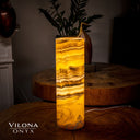 Honeycomb Onyx Cylinder Table Lamp #8 - Floor Lamp