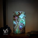Fluorite Table Lamp - 12.5" Tall, 5"x5" Live Edge Square - (Small #18)