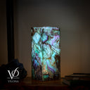 Fluorite Table Lamp - 12.5" Tall, 5"x5" Live Edge Square - (Small #18)