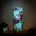Fluorite Table Lamp - 12.5" Tall, 5"x5" Live Edge Square - (Small #18)