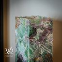 Fluorite Table Lamp - 12.5" Tall, 5"x5" Live Edge Square - (Small #18)