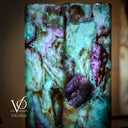 Fluorite Table Lamp - 12.5" Tall, 5"x5" Live Edge Square - (Small #18)