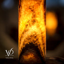 Tangerine Onyx Table Lamp - 11.5" Tall, x 4.5" Diameter - (Small #53)