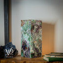 Fluorite Table Lamp - 12.5" Tall, 5"x5" Live Edge Square - (Small #18)