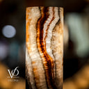 Tangerine Onyx Table Lamp - 11.5" Tall, x 4.5" Diameter - (Small #53)