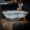 Polished White Ice (Onyx Bowl #3) - Stone Bowl