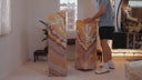 Miami Sunset Onyx Floor Lamp Pair #1