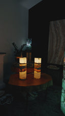 Banded Ice Onyx Table Lamps (Custom Project B.K #1)