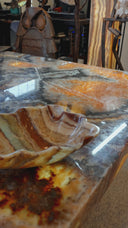 Polished Aqua Onyx Bowl - 18" Long, 12" Wide, 4.5" Deep - (Medium #6)