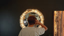 White Ice Onyx Mirror - 40" Diameter, 4" Deep - (#2 Medium)