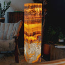 Exotic Dragon Eye Golden Cloud (Onyx Floor Lamp) - Medium - 51.25"H x 12"W - Square - #1