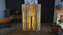Exotic Golden Cloud Onyx Floor Lamp Pair #1