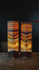 Aqua Onyx Floor Lamp - Pair - Medium - 53 & 55"H x 12"W - Square - #9