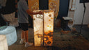 Polished Exotic Sahara Onyx Floor Lamp - 47.5" Tall, 12"x12" (Pair)