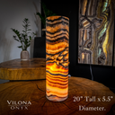 Sahara Onyx Cylinder Table Lamp #27 - Desk Lamp