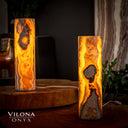 Sahara Onyx Cylinder Table Lamp Pair #1 Desk Lamp