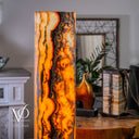 Red Onyx Floor Lamp- Orange Onyx - Banded Calcite Lamp