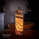 Sahara Onyx Cylinder Table Lamp #28 - Desk Lamp