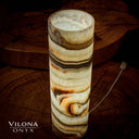 Sahara Onyx Cylinder Table Lamp #30 - Desk Lamp