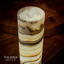 Sahara Onyx Cylinder Table Lamp #32 - Desk Lamp