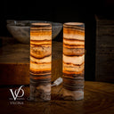 Sahara Onyx Lamp (Cylinder Table Lamp Pair #42) - Desk Lamp