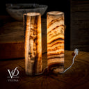 Sahara Onyx Lamp (Cylinder Table Lamp Pair #43) - Desk Lamp