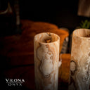 Sahara Onyx Cylinder Table Lamp Pair #1 Desk Lamp