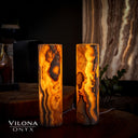 Sahara Onyx Cylinder Table Lamp Pair #1 Desk Lamp