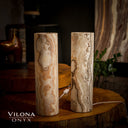 Sahara Onyx Cylinder Table Lamp Pair #1 Desk Lamp