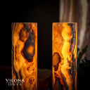 Sahara Onyx Cylinder Table Lamp Pair #1 Desk Lamp