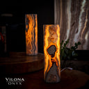 Sahara Onyx Cylinder Table Lamp Pair #1 Desk Lamp