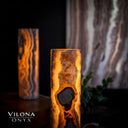 Sahara Onyx Cylinder Table Lamp Pair #1 Desk Lamp