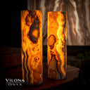 Sahara Onyx Cylinder Table Lamp Pair #1 Desk Lamp