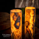 Sahara Onyx Cylinder Table Lamp Pair #1 Desk Lamp