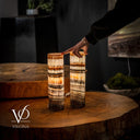 Tangerine Crystal (Onyx Table Lamp Pair #43) - Desk Lamp