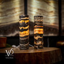 Tangerine Crystal (Onyx Table Lamp Pair #44) - Desk Lamp