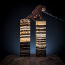 Tangerine Crystal (Onyx Table Lamp Pair #46) - Desk Lamp