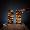 Tangerine Crystal (Onyx Table Lamp Pair #50) - Desk Lamp