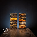 Tangerine Crystal (Onyx Table Lamp Pair #50) - Desk Lamp