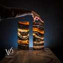 Tangerine Crystal (Onyx Table Lamp Pair #51) - Desk Lamp