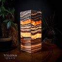 Tangerine Sierra Square Onyx Table Lamp #1 (Medium) - Desk