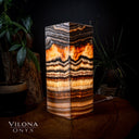 Tangerine Sierra Square Onyx Table Lamp #2 (Medium) - Desk