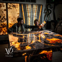 Volcano Magma Polished Onyx Table (Collectors Grade)