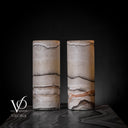 White Ice Onyx (Exotic Table Lamp Pair #7) - Decor
